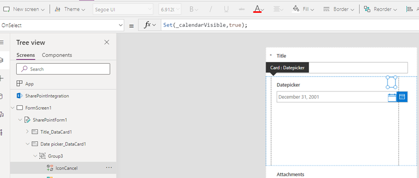 Create a custom date picker in SharePoint List forms using Power Apps